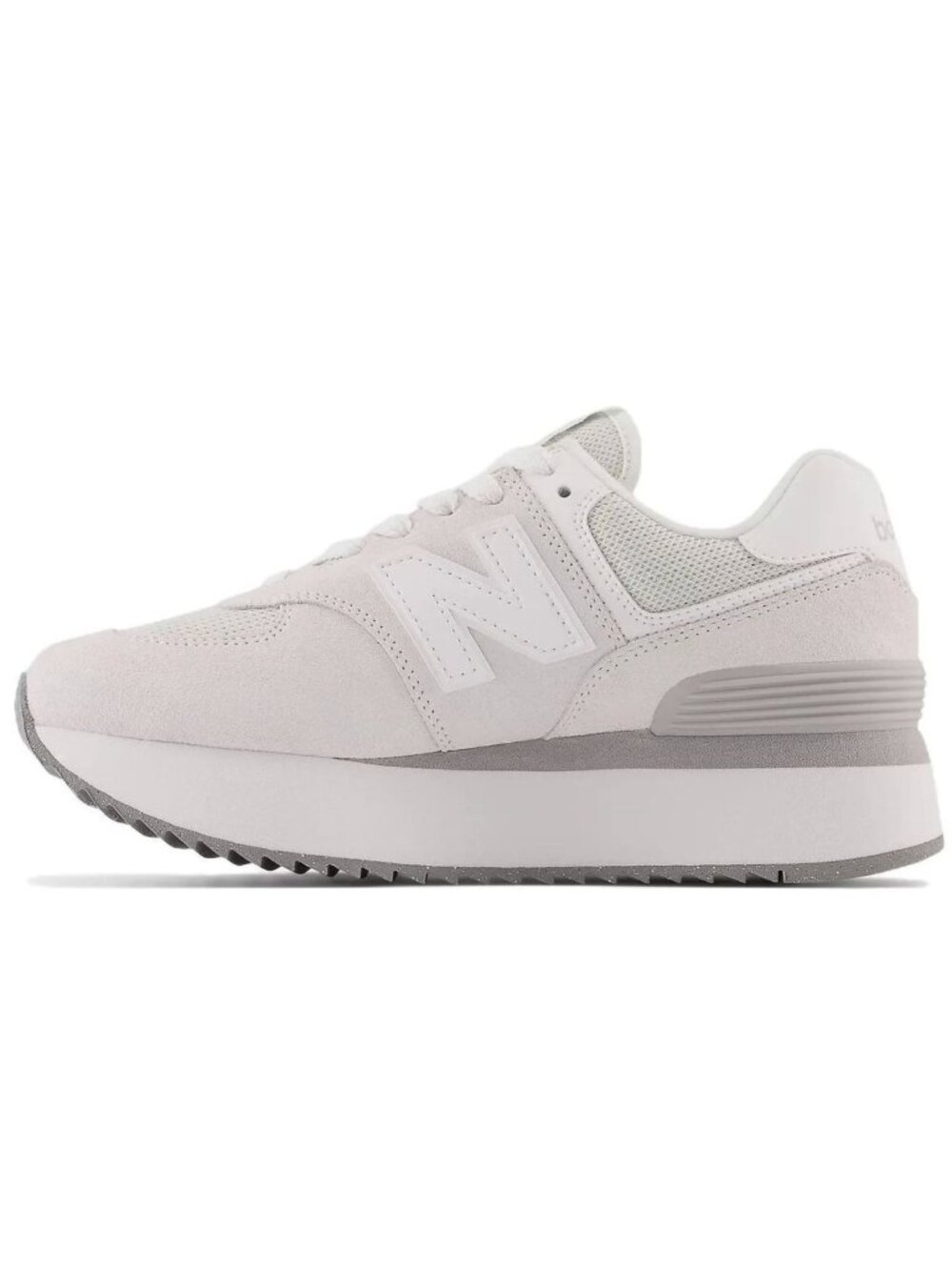 New Balance 574 + Plus Reflection White Grey Sneakers Womens 9.5 Mens 8